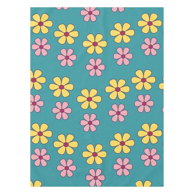 Cute big flowers tablecloth (Front)