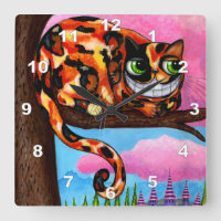 Cute Big Green Eyes Calico Cheshire Cat