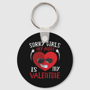 Cute Big Heart Face Sorry Girls My Aunt Is My Vale Key Ring
