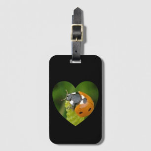 Cute Big Ladybug In A Heart Luggage Tag
