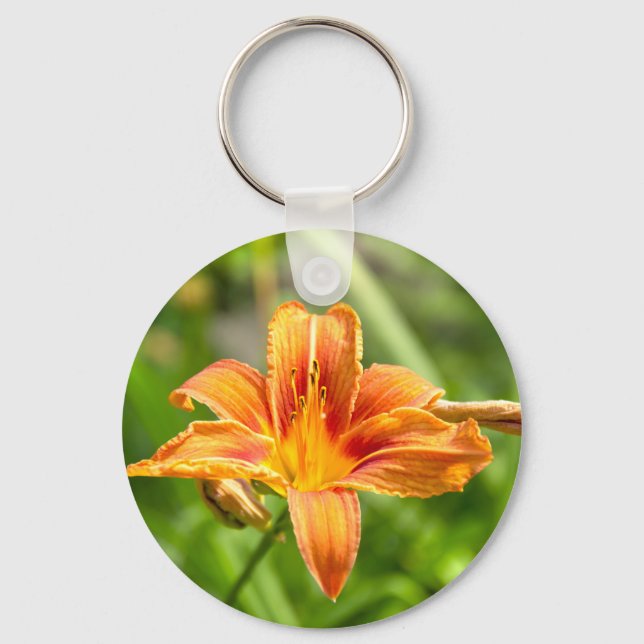 Cute big Lily flower photo Key Ring (Front)