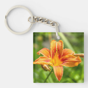 Cute big Lily flower photo Key Ring