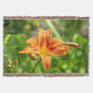 Cute big Lily flower photo Throw Blanket
