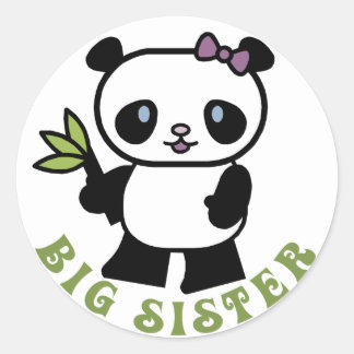 Cute Big Sister Classic Round Sticker