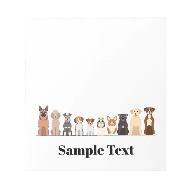 cute big&small dogs design note pad (Front)
