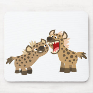 Cute Big-Teethed Cartoon Hyenas Mousepad