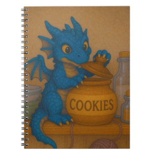 Cute bigeye baby blue storm dragon cookies fantasy notebook
