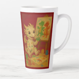 cute bigeye white baby frost dragon finger-paintin latte mug