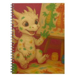 cute bigeye white baby frost dragon finger-paintin notebook