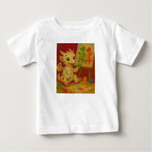 cute bigeye white baby frost dragon finger-paintin T-Shirt