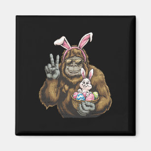 Cute Bigfoot Bunny Sasquatch Easter Day Mens Boys Magnet