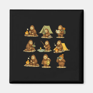 Cute bigfoot camping sasquatch outdoors hiking magnet