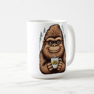 Cute Bigfoot Drinking Coffee  Funny Sasquatch  Mug