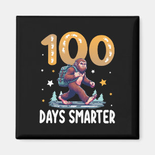 Cute Bigfoot Student Walking Ck To School 100 Days Magnet