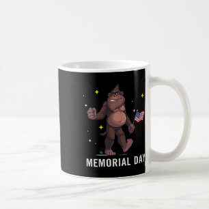 Cute Bigfoot Summer Flag Us Memorial Day Premium  Coffee Mug