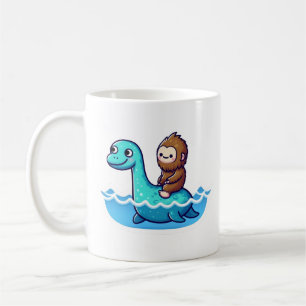 Cute Bigfoot with Cute Loch Ness Coffee Mug