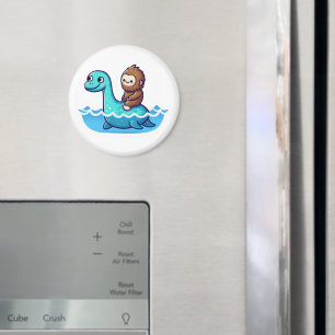 Cute Bigfoot with Cute Loch Ness Magnet