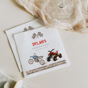 Cute Bikes Combined Theme Birthday Napkin