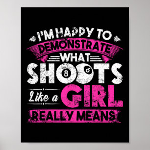 Cute Billiards Women Shirt Funny Gift For Girl Poo Poster