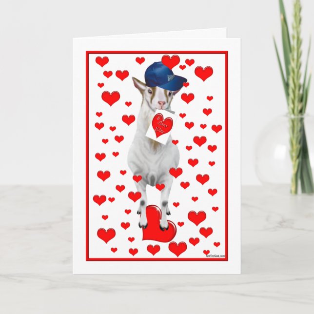 Cute Billy Goat Valentine Card (Front)