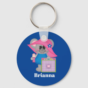 Cute Bingo mouse add name Key Ring