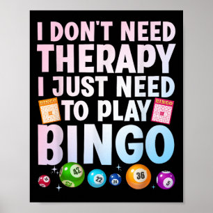 Cute Bingo Novelty For Men Women Bingo Lover Bingo Poster