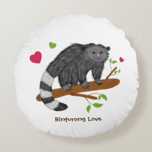 Cute Binturong Love Round Cushion