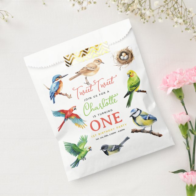 Cute Bird 1st Birthday Party Favour Bag (Sealed)