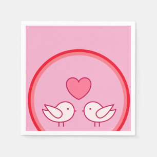 Cute Bird and Heart Love Design Napkin