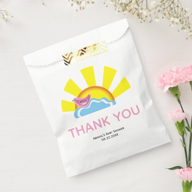 Cute bird and sun Baby Shower Thank You  Favour Bag (Sealed)