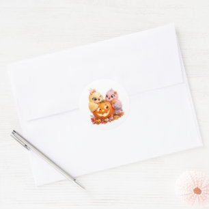 Cute Bird Besties Halloween Pumpkin Sticker