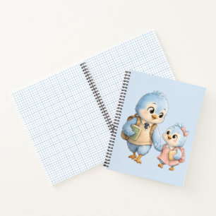Cute Bird Brother Sister Writing Journal