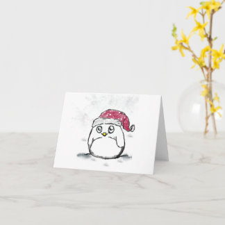 Cute Bird  Christmas Hat Card