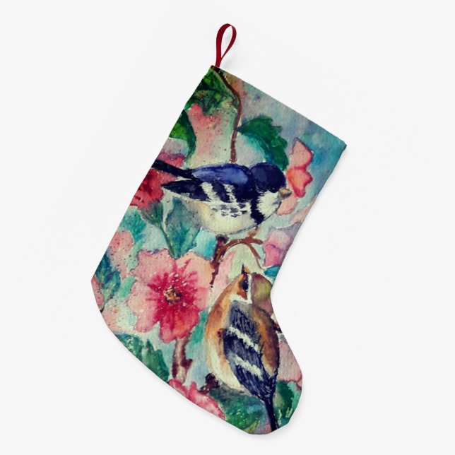 Cute Bird Christmas Stocking (Front (Hanging))