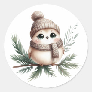 Cute bird cozy winter Sticker