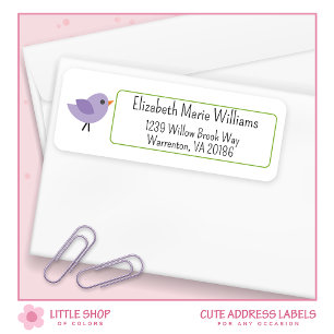 Cute Bird Customisable Return Address Label