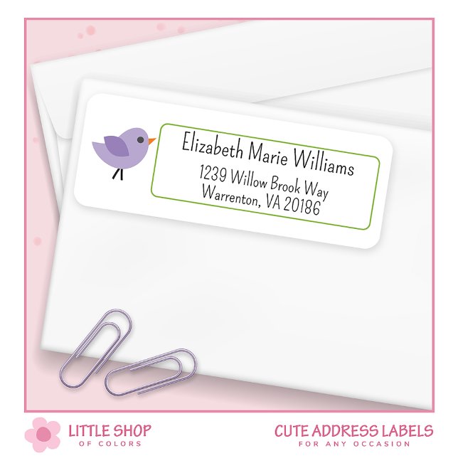 Cute Bird Customisable Return Address Label (Creator Uploaded)