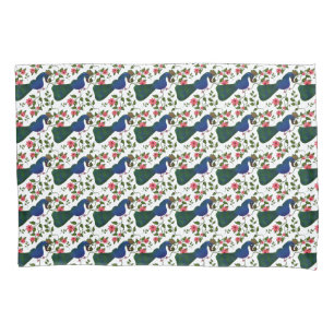 Cute Bird Floral Pattern   Colourful Blue Bird wit Pillowcase