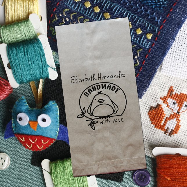 Cute Bird Handmade with Love  Rubber Stamp (Creator Uploaded)