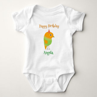 Cute Bird Happy Birthday Baby Bodysuit