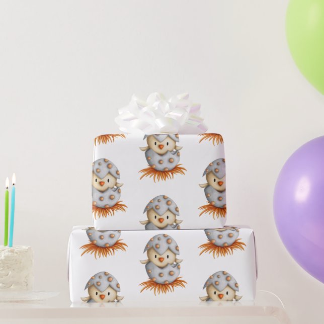 Cute Bird Hatching Baby Shower Wrapping Paper (Party Gifts)