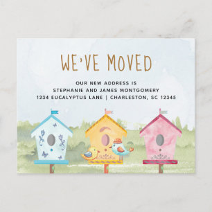 Cute Bird Houses Moving Announcement Postcard