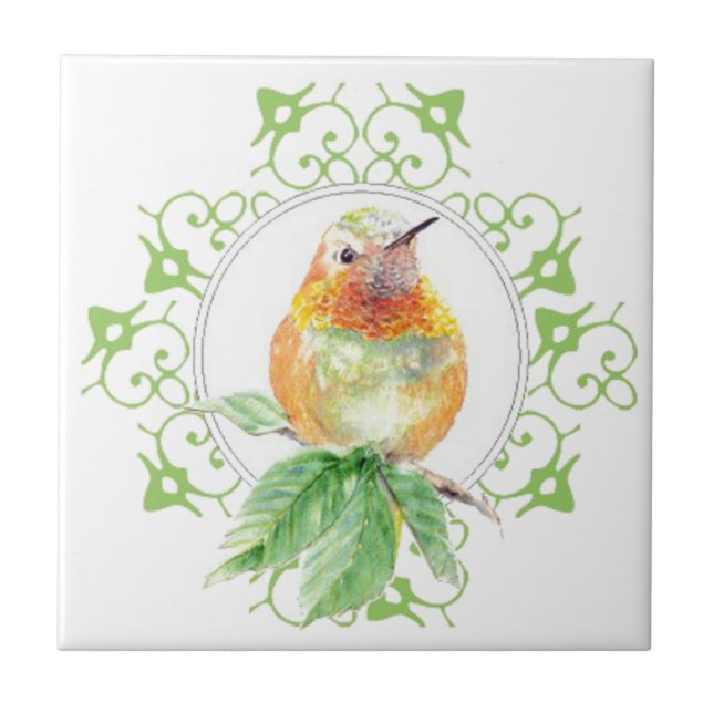 Cute Bird, Hummingbird, Nature, Garden Wildlife, Tile (Front)