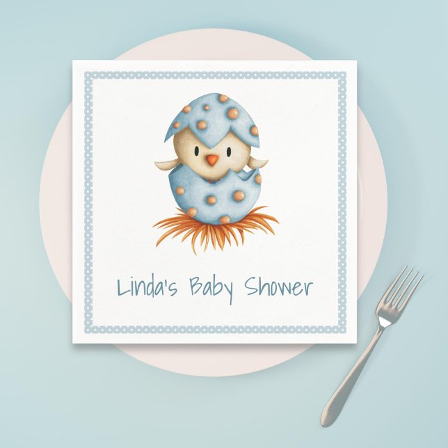 Cute Bird in Nest Baby Shower Napkin (Creator Uploaded)