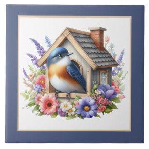 Cute bird lovers crafting business home ceramic tile