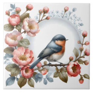 Cute bird lovers crafting home business ceramic  ceramic tile
