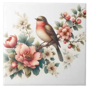 Cute bird lovers crafting home business ceramic tile