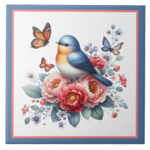 Cute bird lovers kitchen crafting business ceramic tile