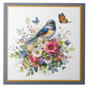 Cute bird lovers kitchen crafting business ceramic tile