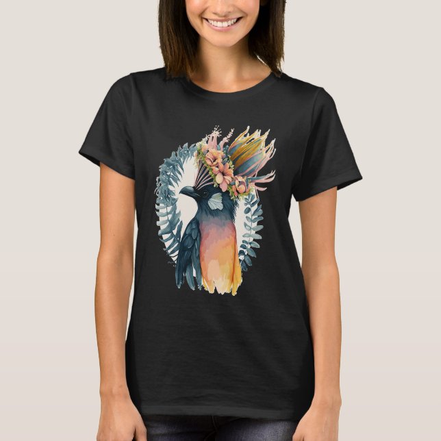 Cute Bird Of Paradise Bird Flower Crown Pet Birds  T-Shirt (Front)